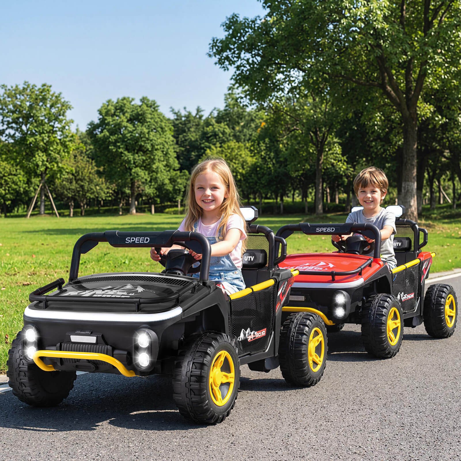 24V Ride on Toy for Big Kid’s 2 Seater Ride on UTV Truck Car w/ Remote Control