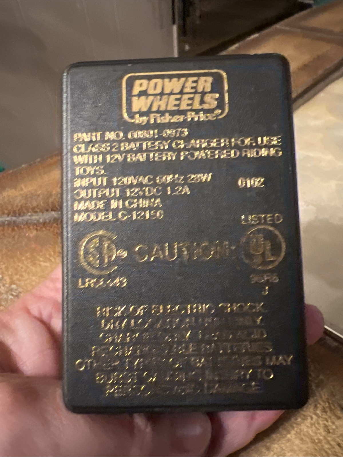 Fisher-Price Power Wheels 12V Class 2 Battery Charger model C-12150