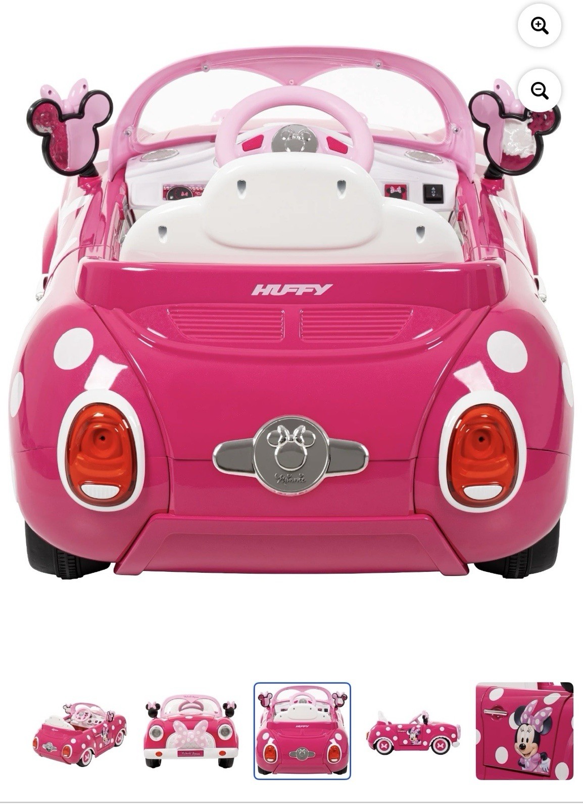 Huffy Disney Minnie Mouse Battery Powered Convertible Ride-On Car for Kids 3-7