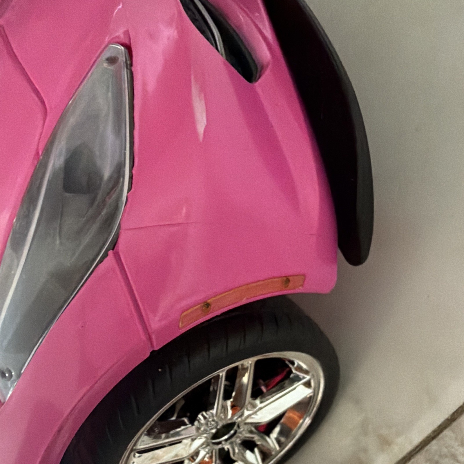 Used Bright Pink Corvette Battery Powered Ride-On Toy Car, NOT A BARBIE CAR!!