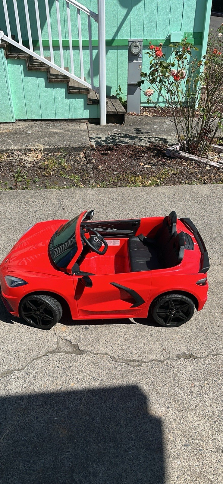 Chevrolet Corvette Red Battery Operated Ride-On Toy Car for Ages 3-7