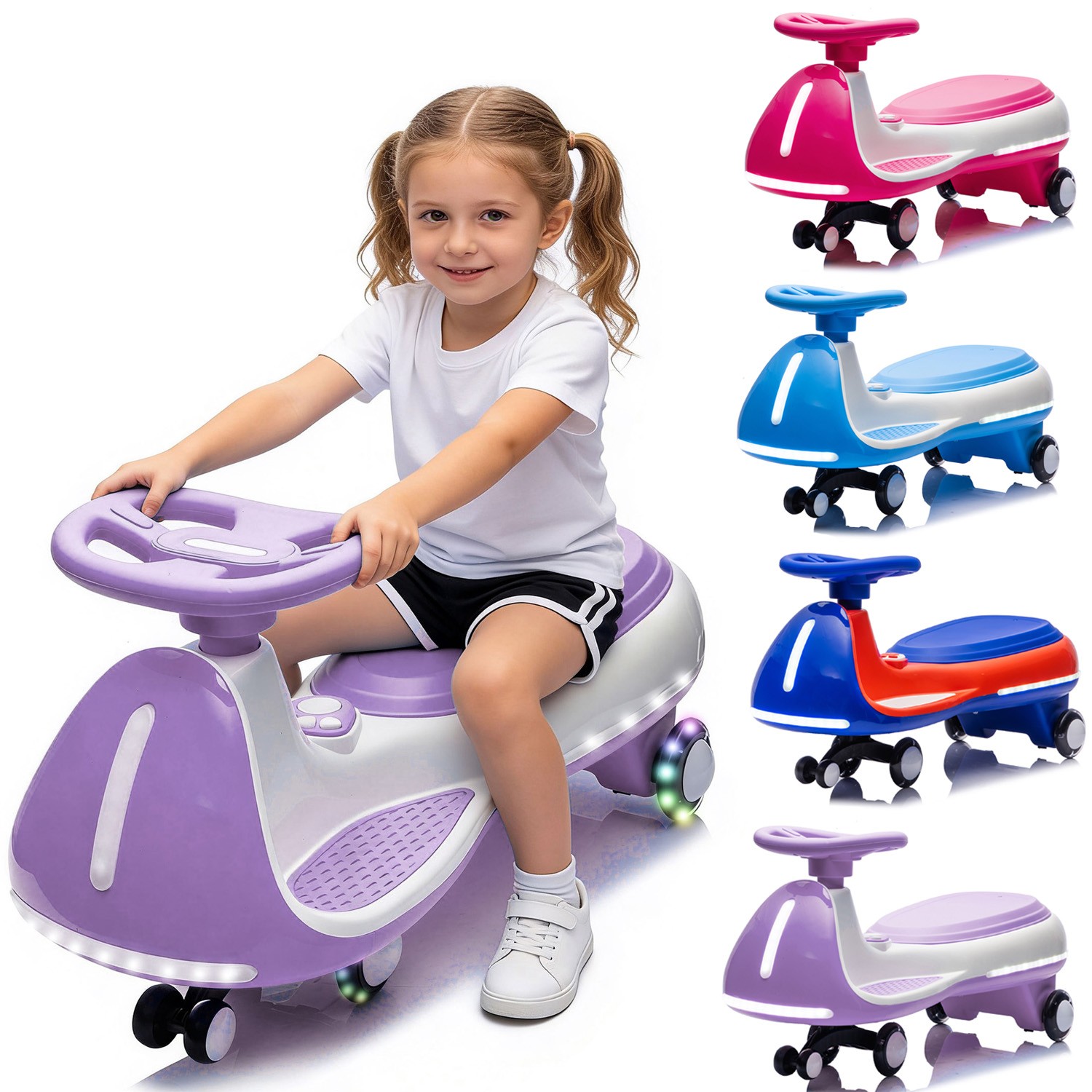 Kids Electric Twist Car Wiggle Ride Wireless Music Car for Age 3-8 Kid Car Toys