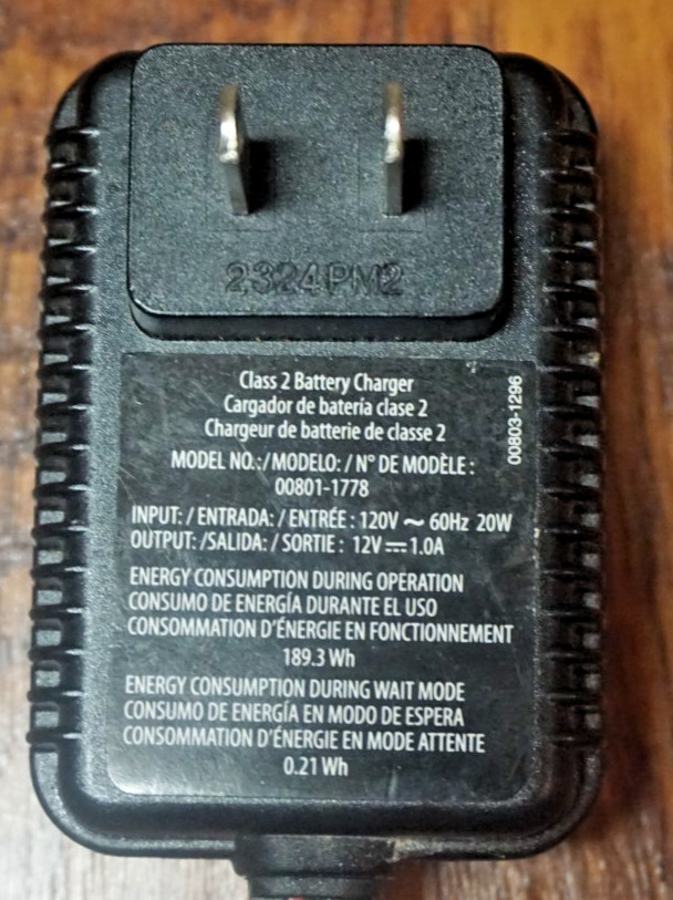 Fisher Price Power Wheels 12V Class 2 Battery Charger Wall Plug 00801-1781 OEM