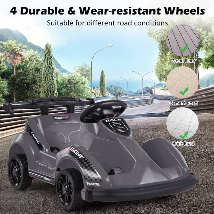 Kids 6V Electric Ride On Go Kart w/ Parent Remote Control Seatbelt Music