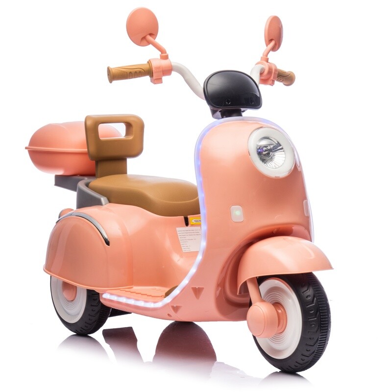 12V Kids Ride On Three-Wheel Electric Motorcycle W/Bluetooth Music For 3-6 Years
