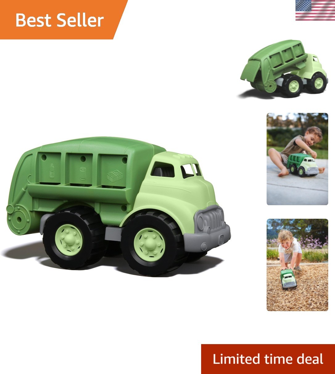 Green Eco Truck for Kids – Safe BPA-Free Toy That Teaches Recycling Concepts