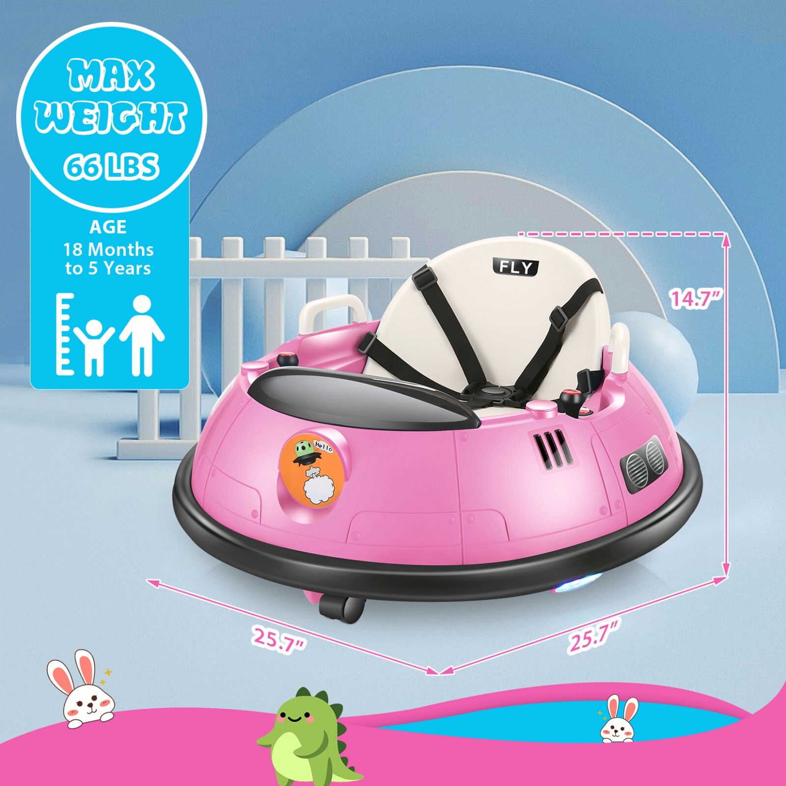 Toddler Bumper Car Electric Bumper Car for Kids w/Remote Control Bumping Gift🔥