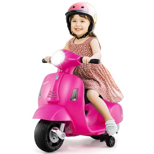 Licensed Vespa Kids Motorcycle by , 6V Battery Powered Motorbike for Pink