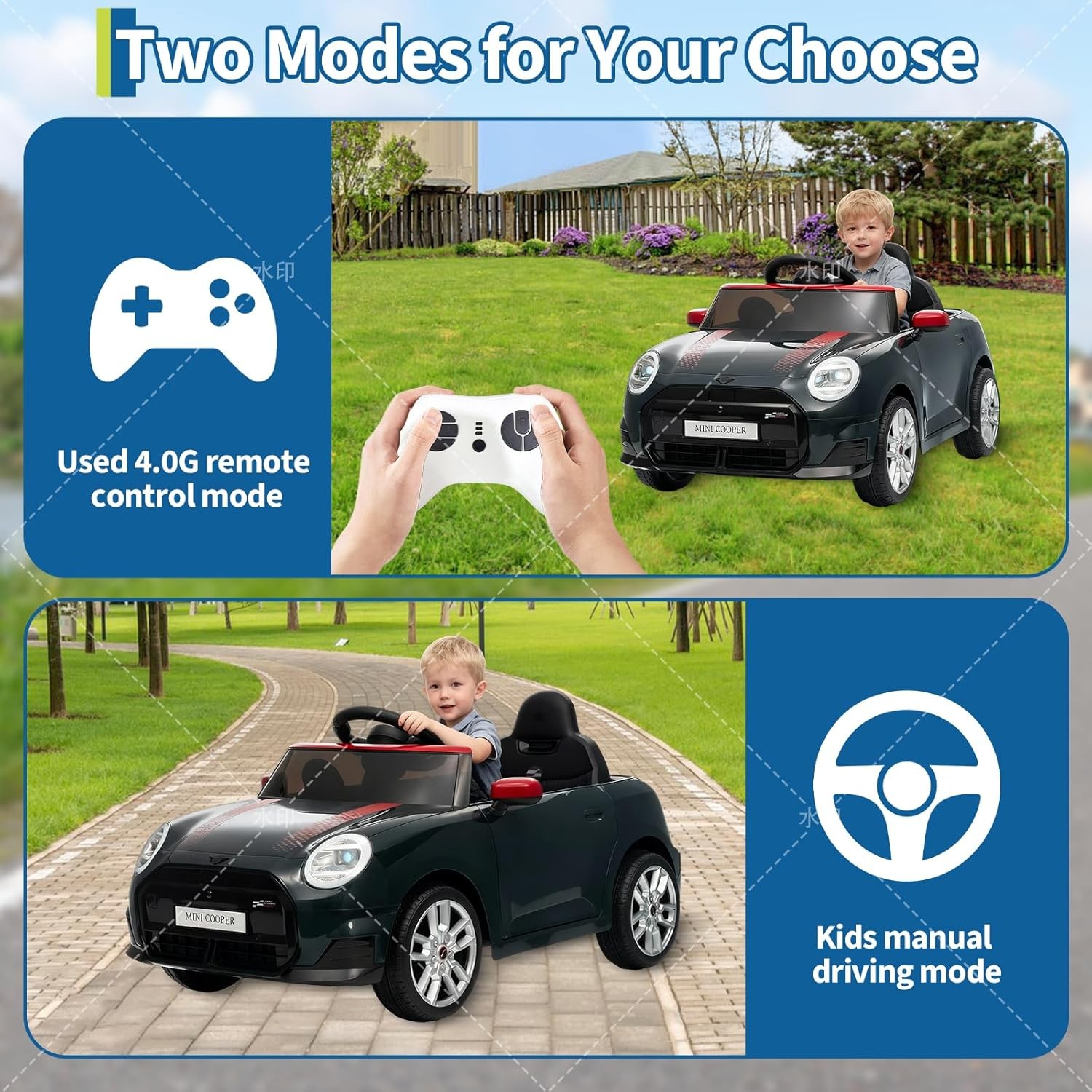 12V BMW Mini Cooper Licensed Ride on Car,Electric Ride on Toy,4.5Ah Battery New