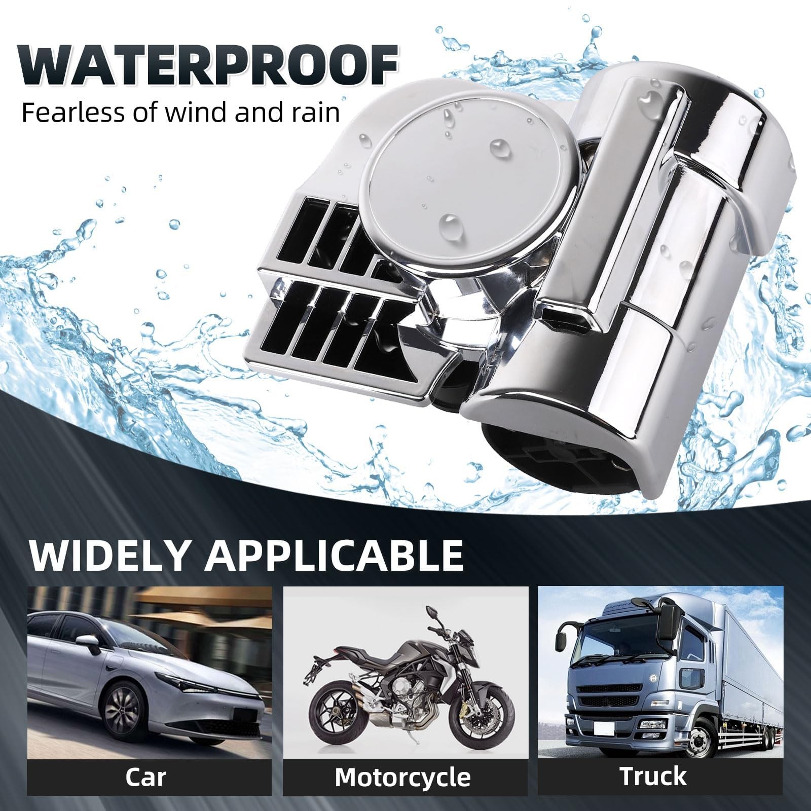 Motorcycle Air Horn Kit 12V 150db Super Loud Car Horn, with Air Compressor an…