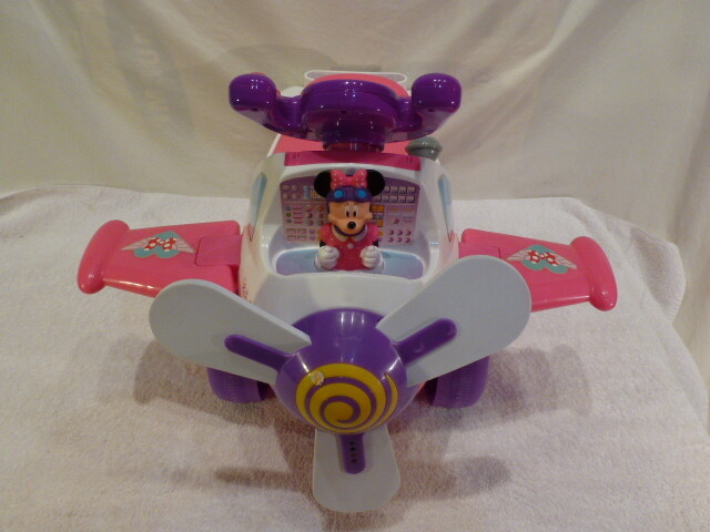Minnie Mouse Airplane Ride On Toy for Toddler with Sounds and Lights Kiddieland