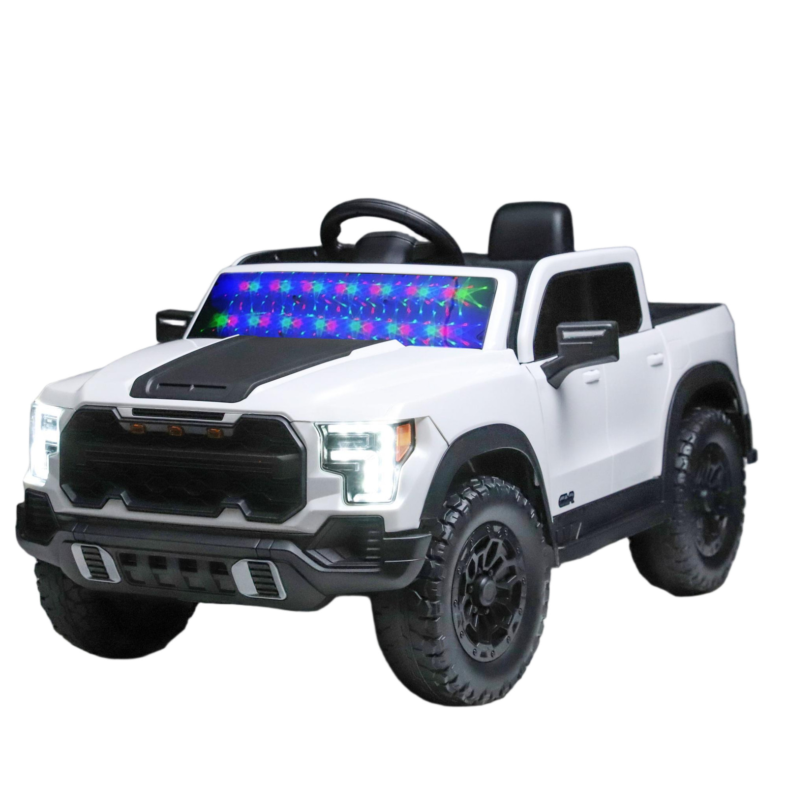 12V Kids Ride-On Car Remote Control, 4-Wheel Shock Absorption 3-6 Years White