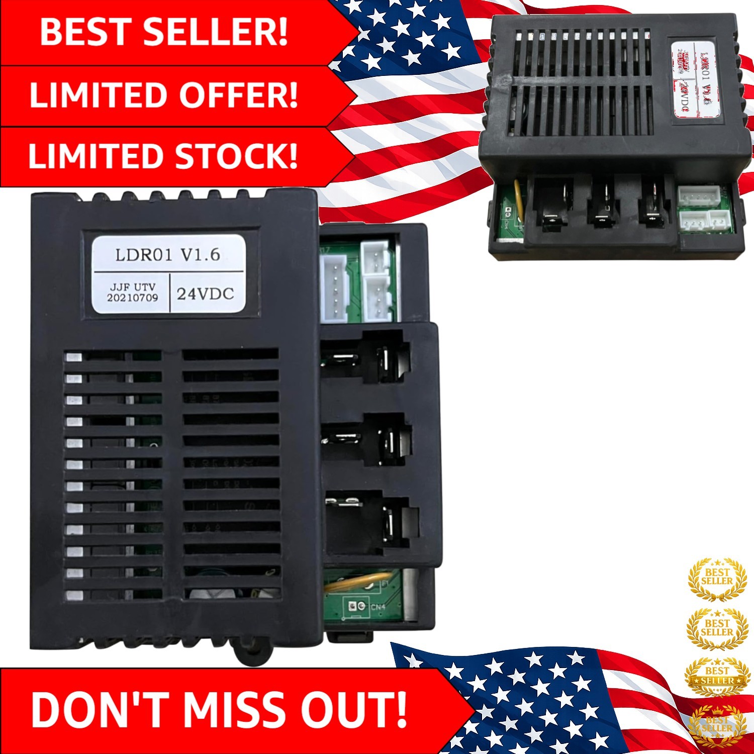 Genuine 24V Control Box for Huffy Torex UTV – Kids Ride On Car Replacement, V1.6