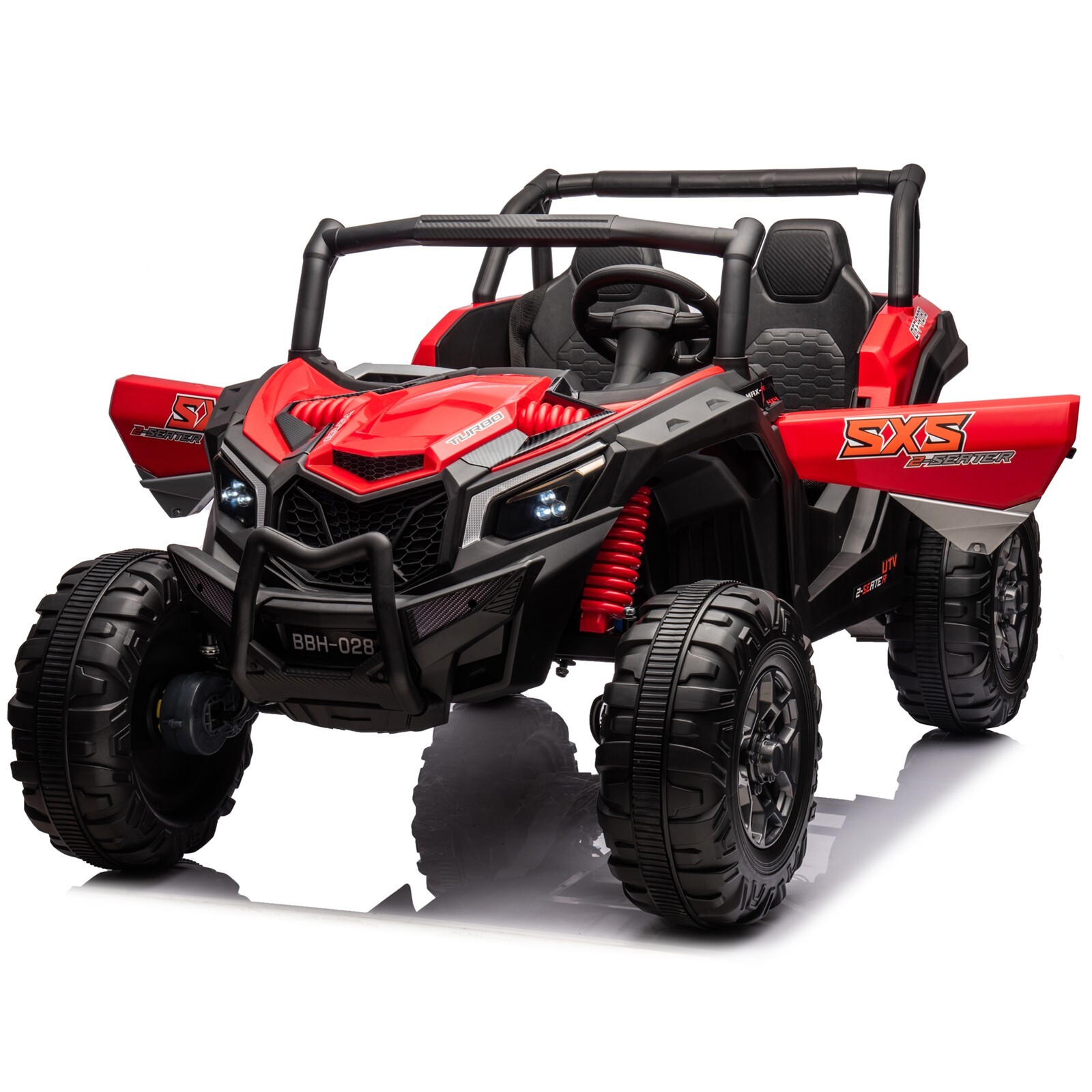 ZEOPHOL 24V Battery Kids Ride On Car UTV Truck 4WD 2-Seater 200W*2+120W*2 Red