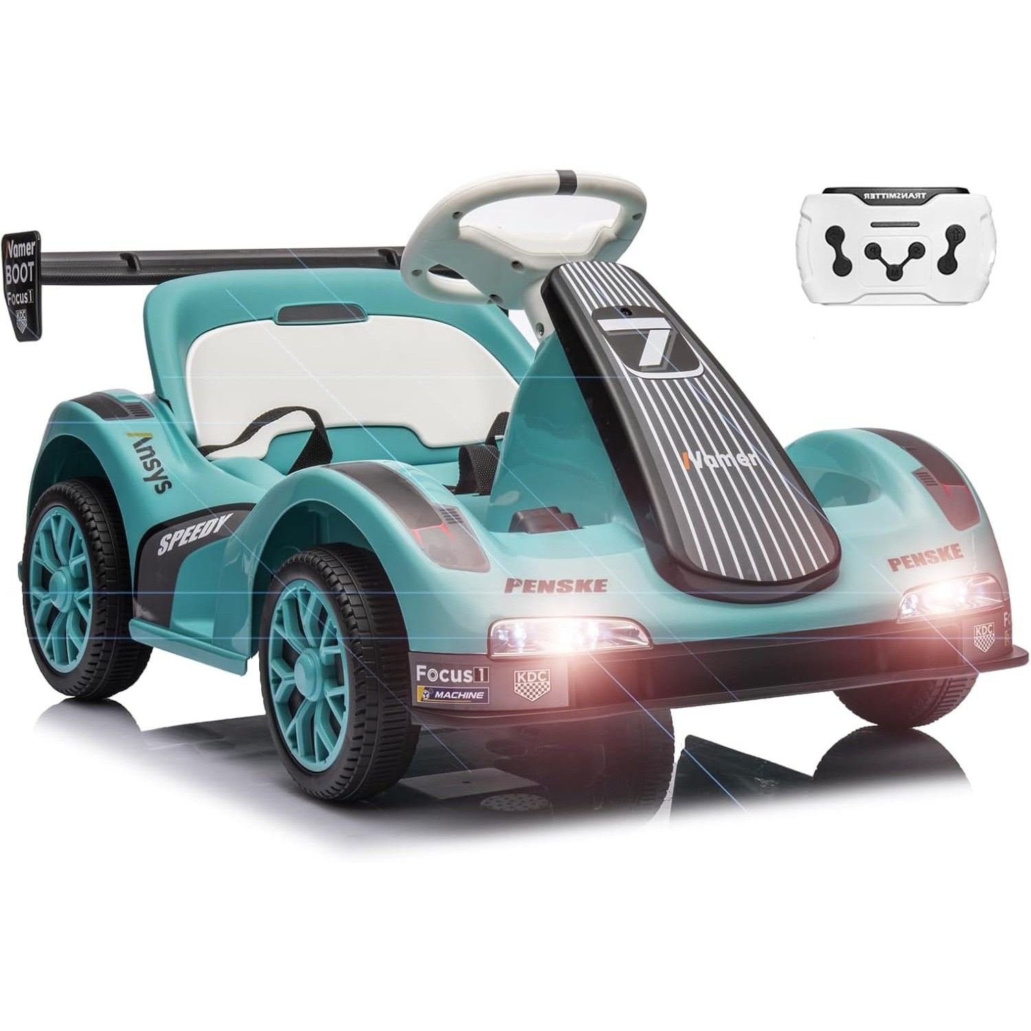 6V Electric Ride-on Racer Go Kart for Kids With Remote Control & Pedal Operation