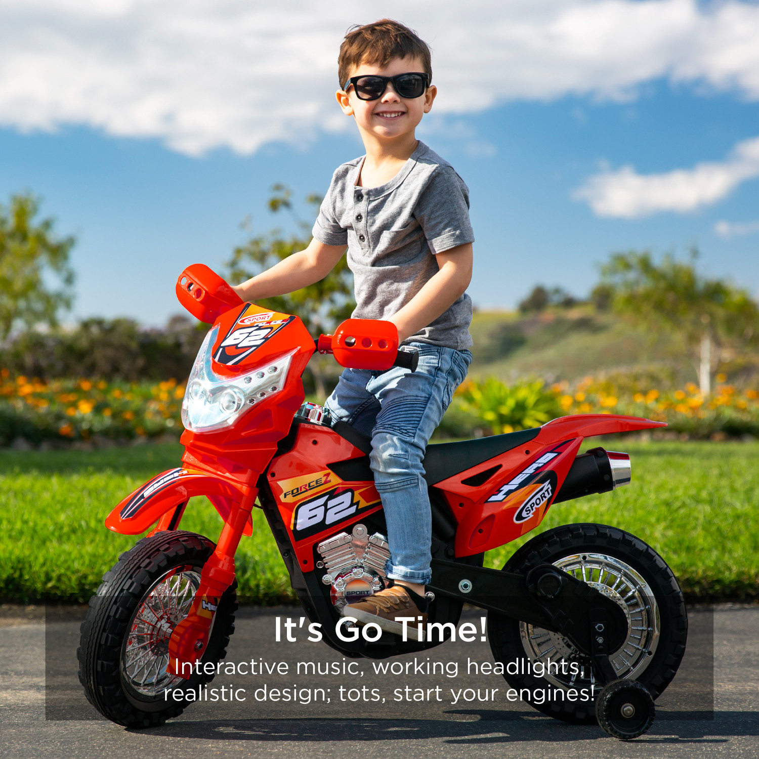 6V Kids Electric Battery Powered Ride on Motorcycle W/ Training Wheels