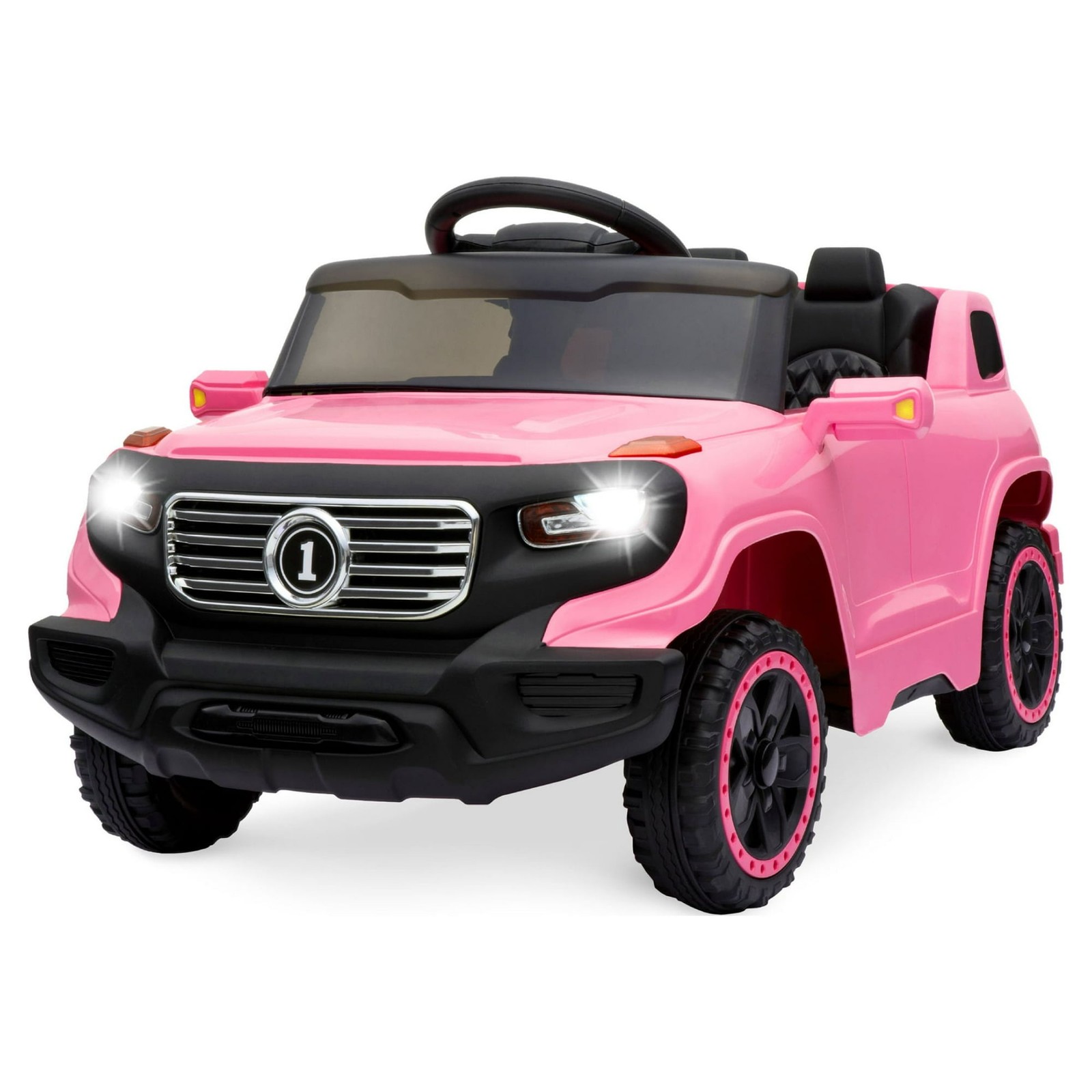 BCP- 6V Kids Ride On Car Truck w/ Parent Control, 3 Speeds, LED- Pink