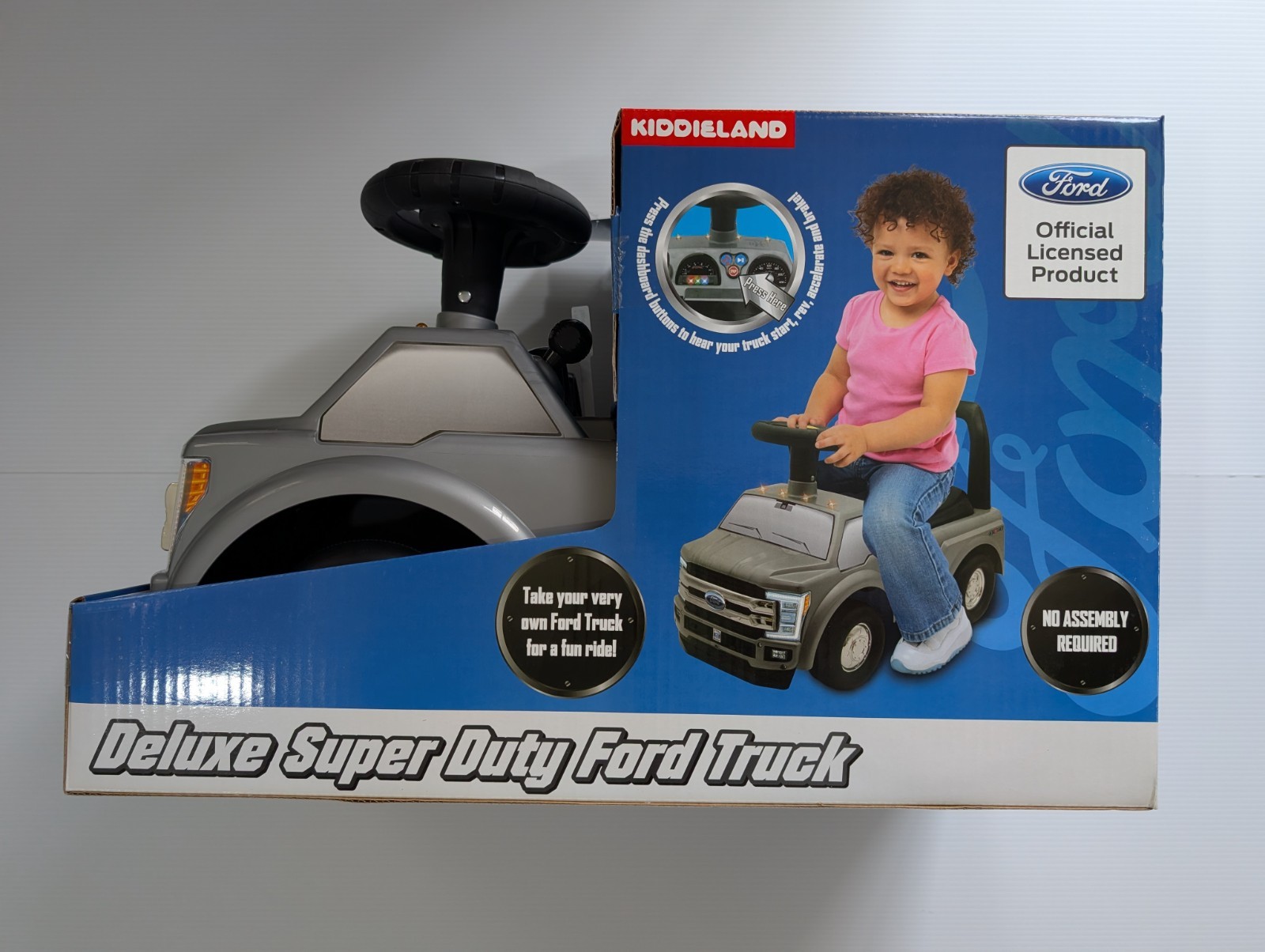 Kiddieland Deluxe Super Duty Ford Truck Ride On Toy Lights Sounds Kids 12-36M