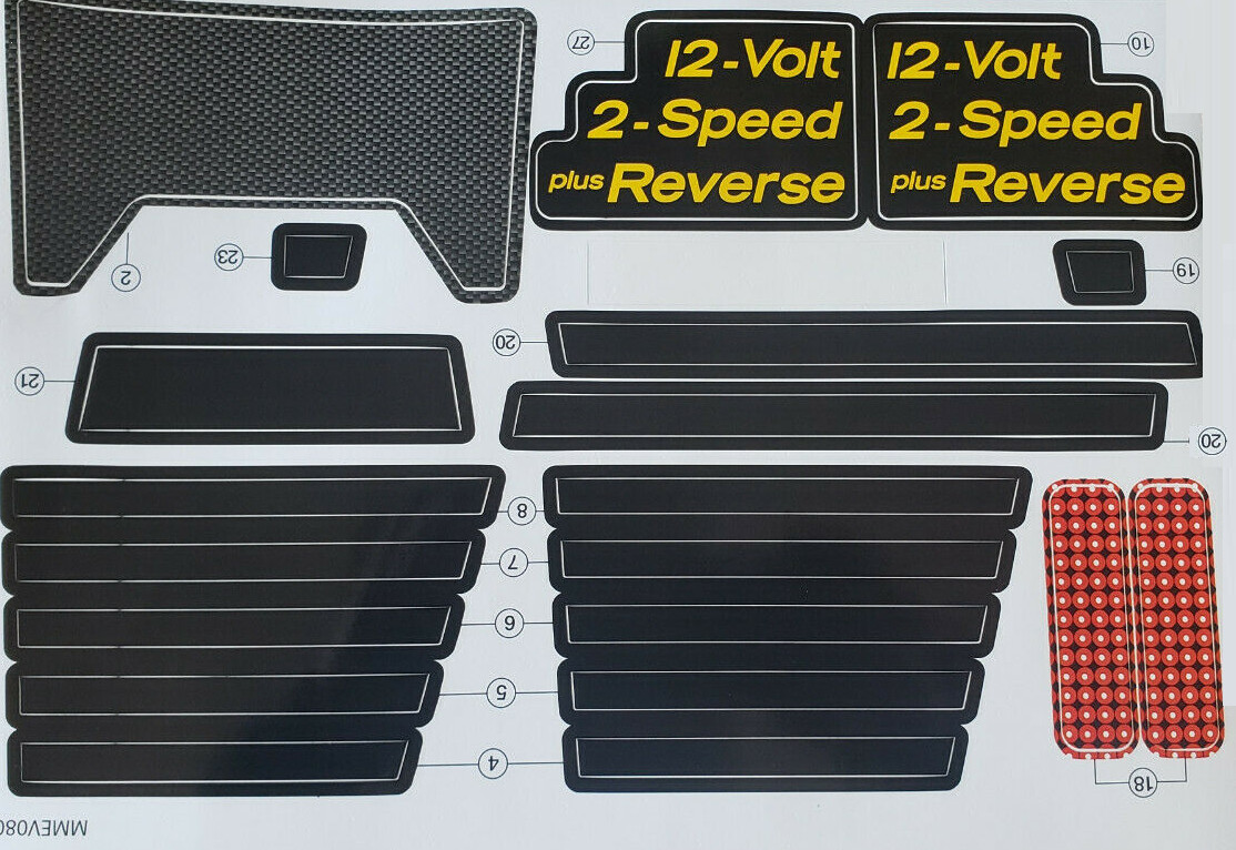 Peg Perego MMEV0802 John Deere Gator XUV Tractor Decal Label Set Genuine Peg