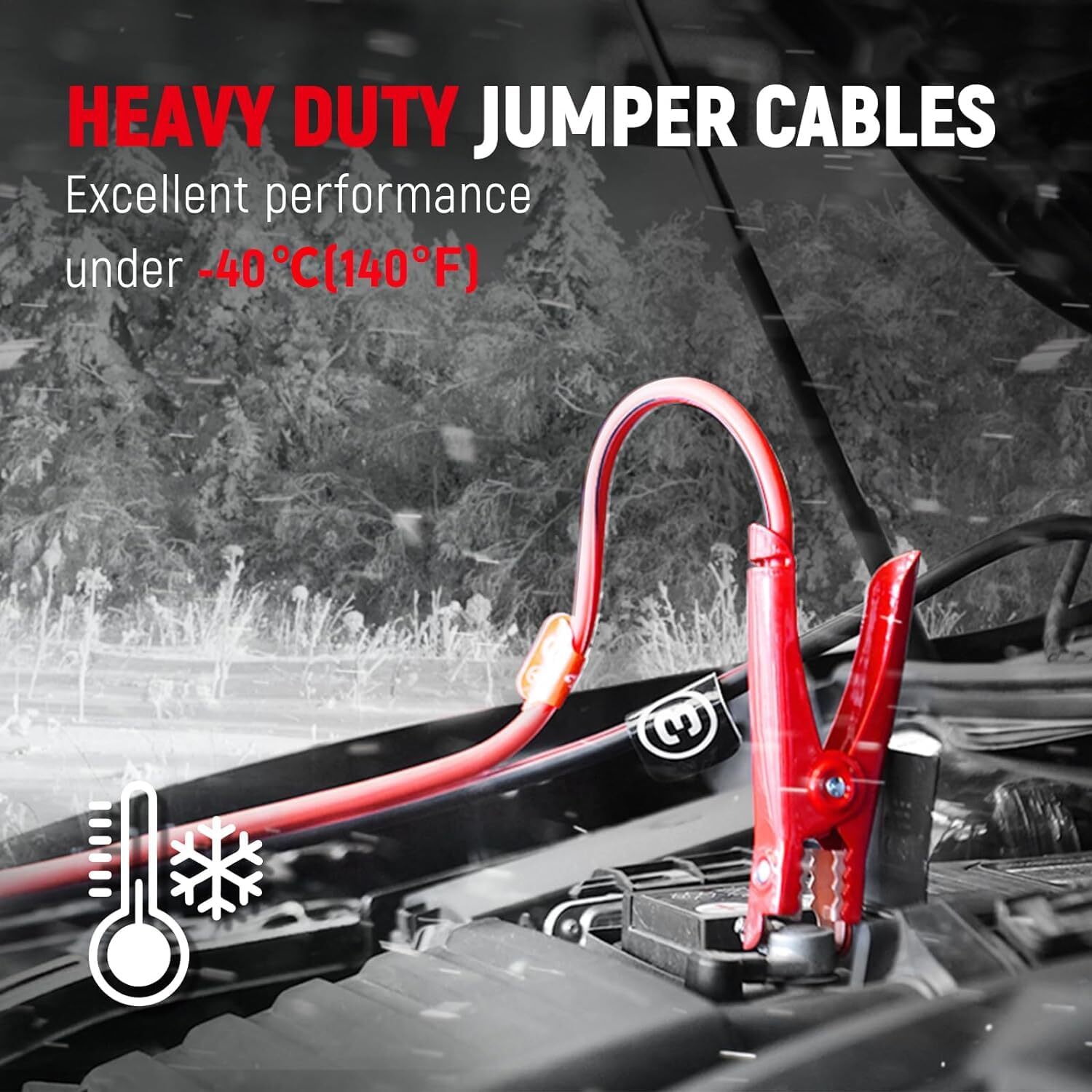Jumper Cable Battery Charger Clamps For Car SUV Vans Trucks Heavy Duty 16/25 FT