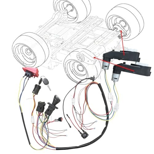 Motor Gearbox Wires Harness Conversion Kit Set for Power Wheels Trax 12V