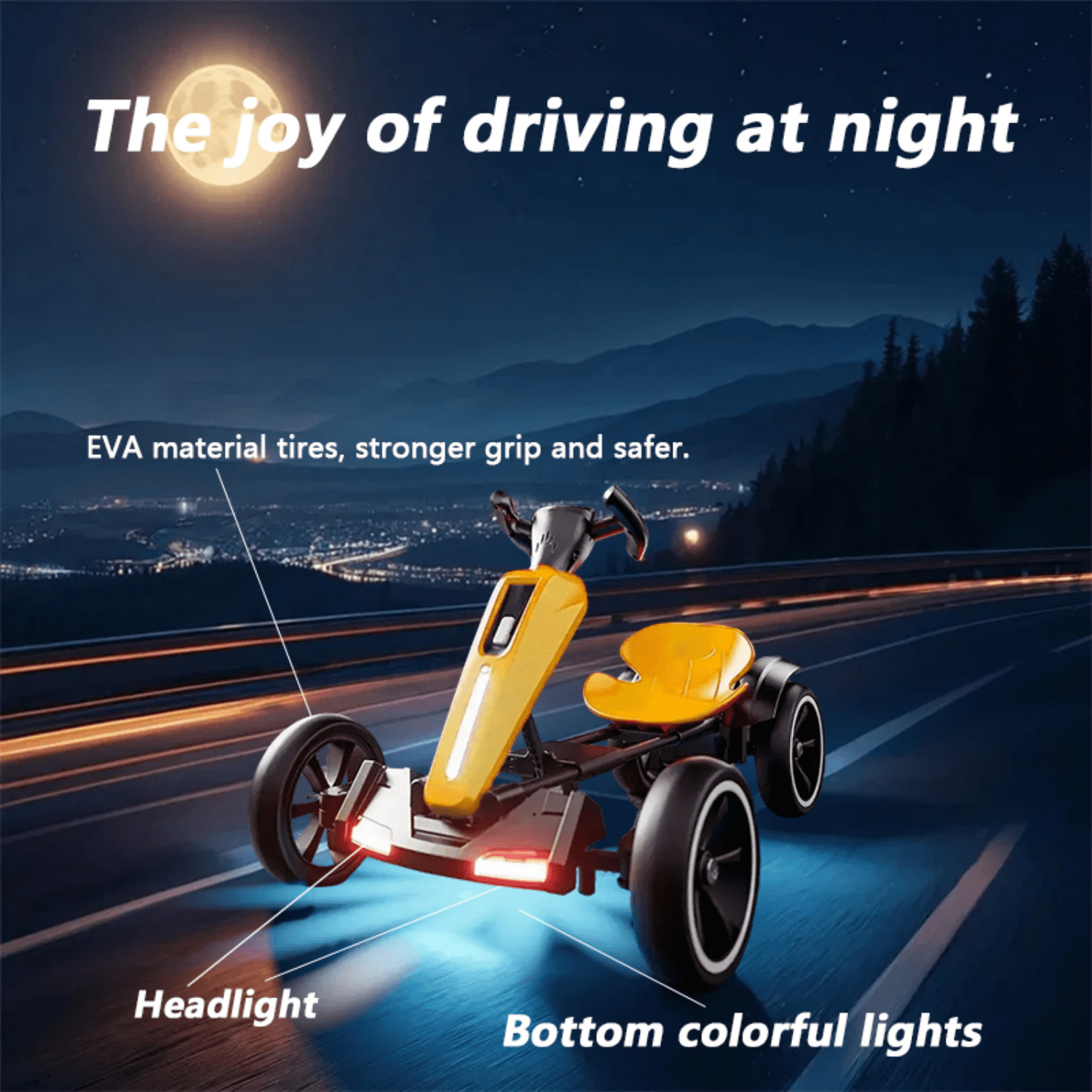 12V Electric Pedal Go Kart Ride on Toy for Kids 3-8 Years 400W*2 Motors 5 MPH