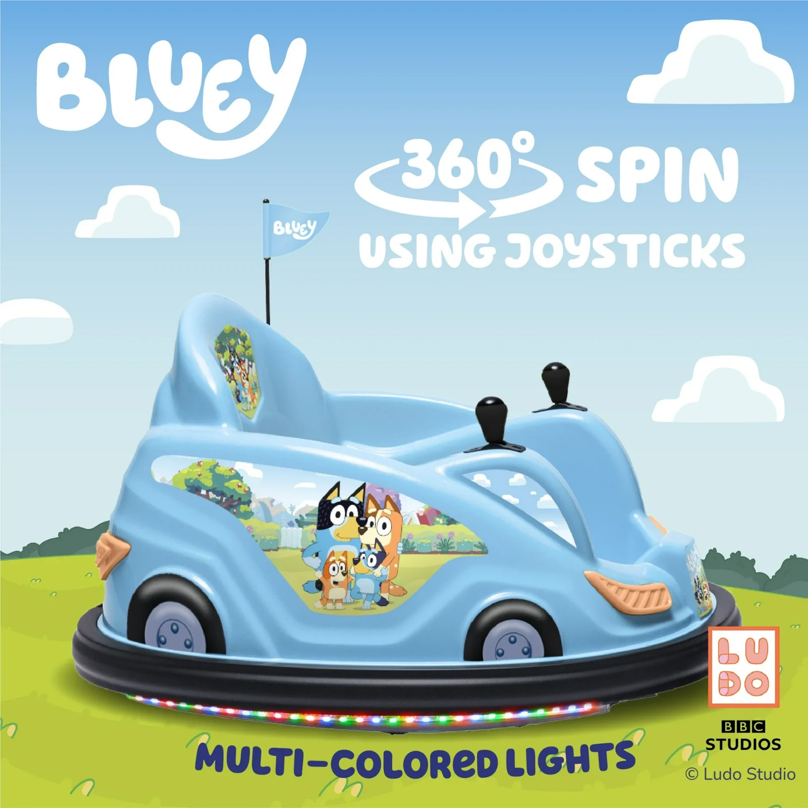 Bluey by 6V Bumper Car Ride on Toy for Children BRAND NEW IN BOX NEVER OPENED