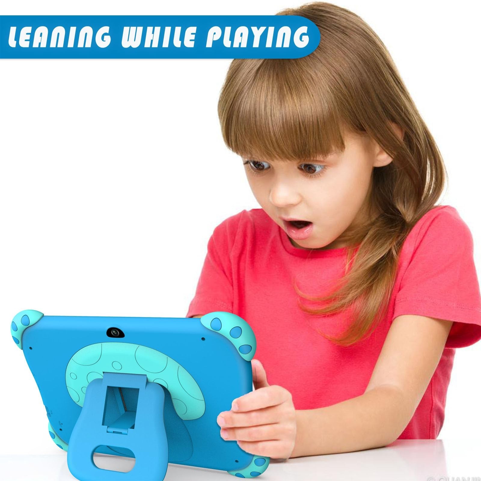 YINOCHE 7 inch Kids Tablet with Case, WiFi, Android Toddler Tablet, 32GB Stor…