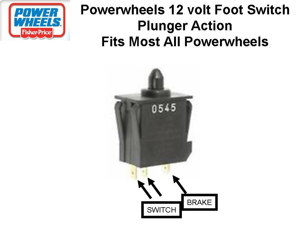 UNIVERSAL LITTLE TIKES DUMAR Power Wheels 12V J4394 9309 LARGE Foot Switch
