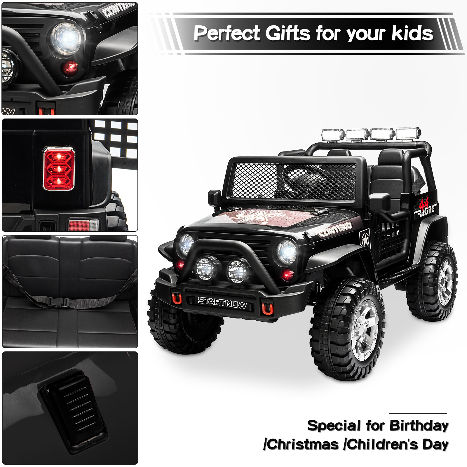 12V Kids Ride On Car 2 Seater Electric Vehicle Toy Truck Jeep w/ Remote Control