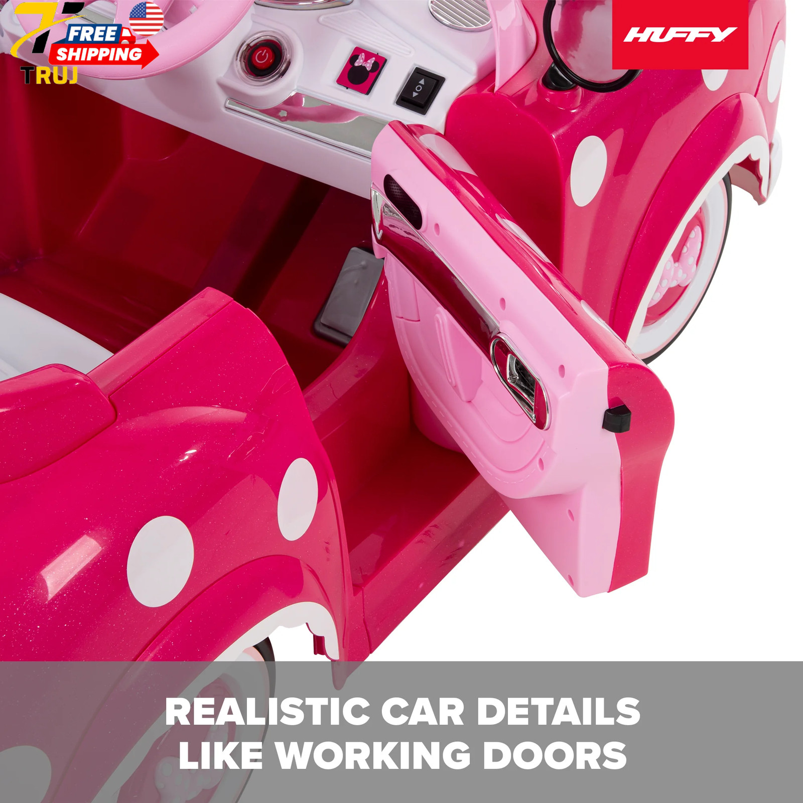 Minnie Mouse Convertible Car 6 Volts Electric Ride-on For Children Ages 3+ Years