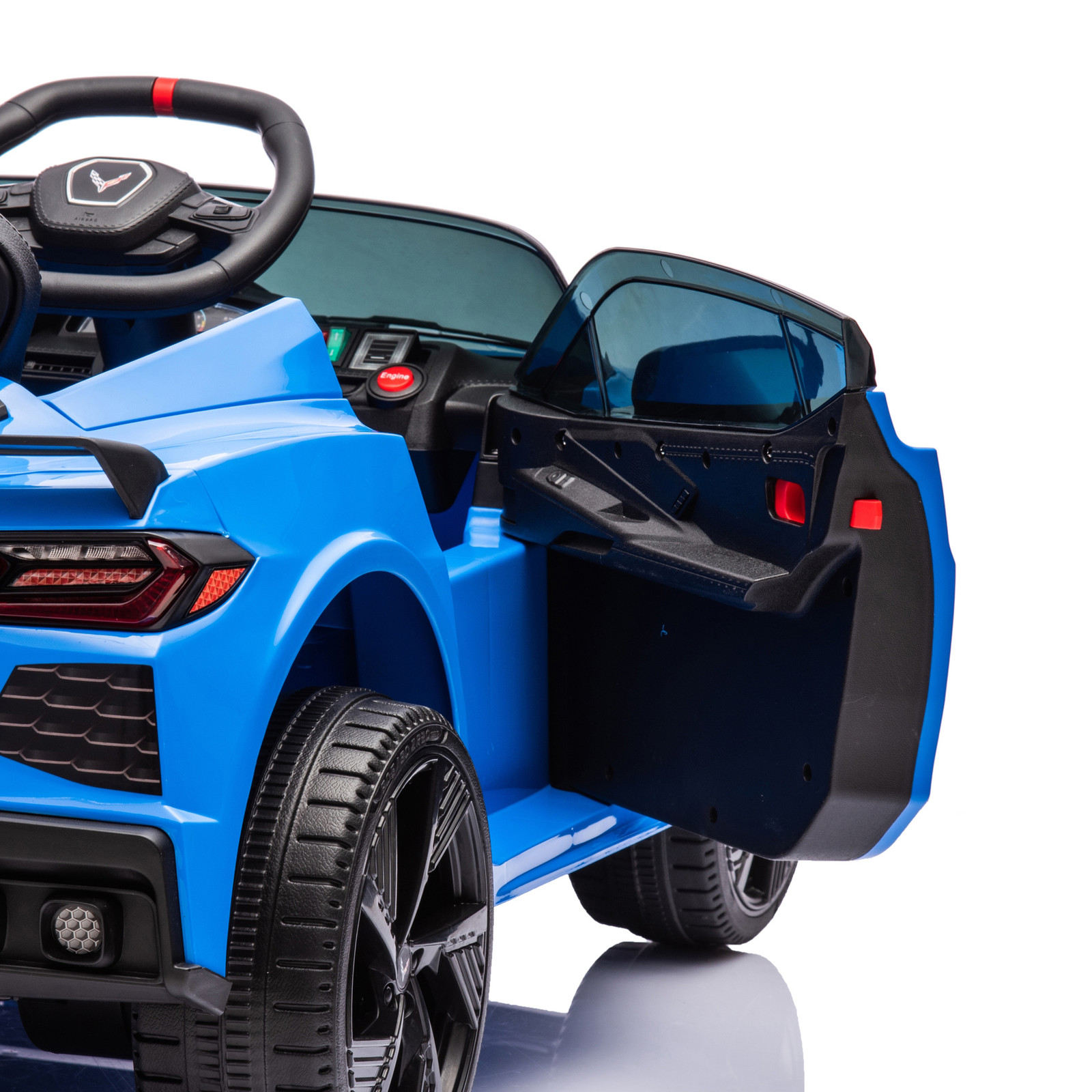 12V Chevrolet Corvette C8 Kids Ride On Car Electric Toy Luxury Sports Blue RC