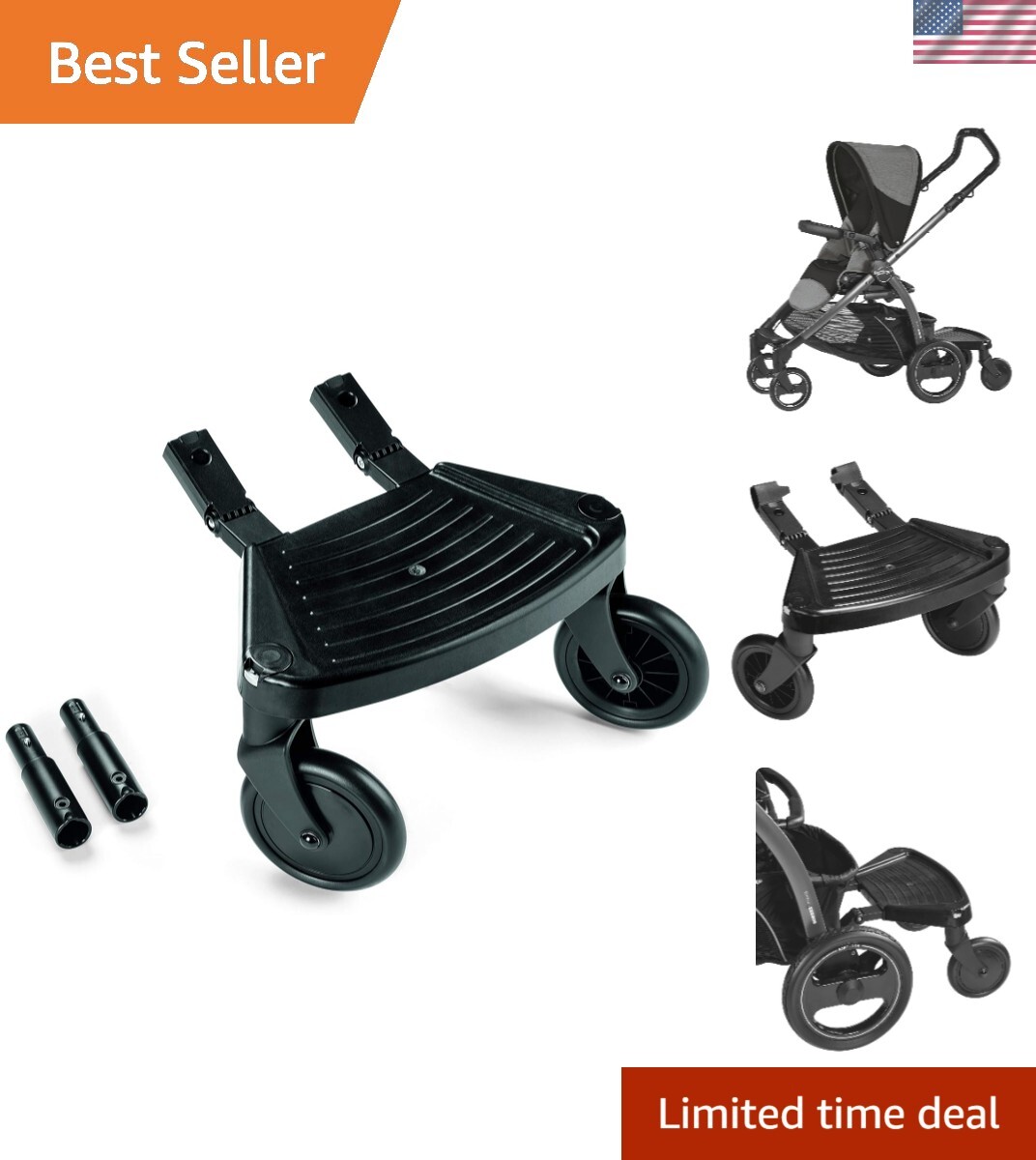 Versatile Ride Along Board for Standard Strollers – Easy Attachment & Storage