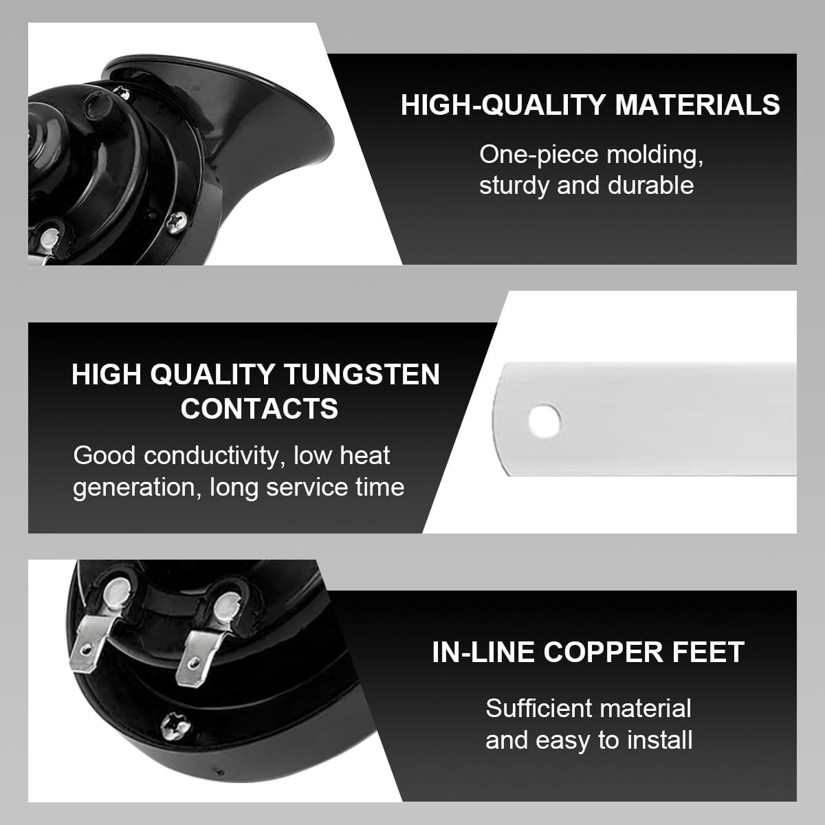 Super Loud Car Snail Horns, 12V 300DB Durable Car Horn Kit, High Low Tone