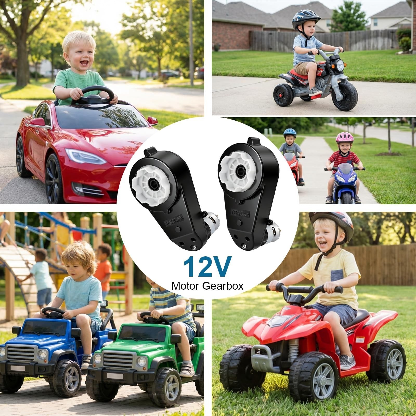 2Pcs 12V High-Speed RS550 Motors for Kids Ride-On Car, 40000RPM Gearbox Engine