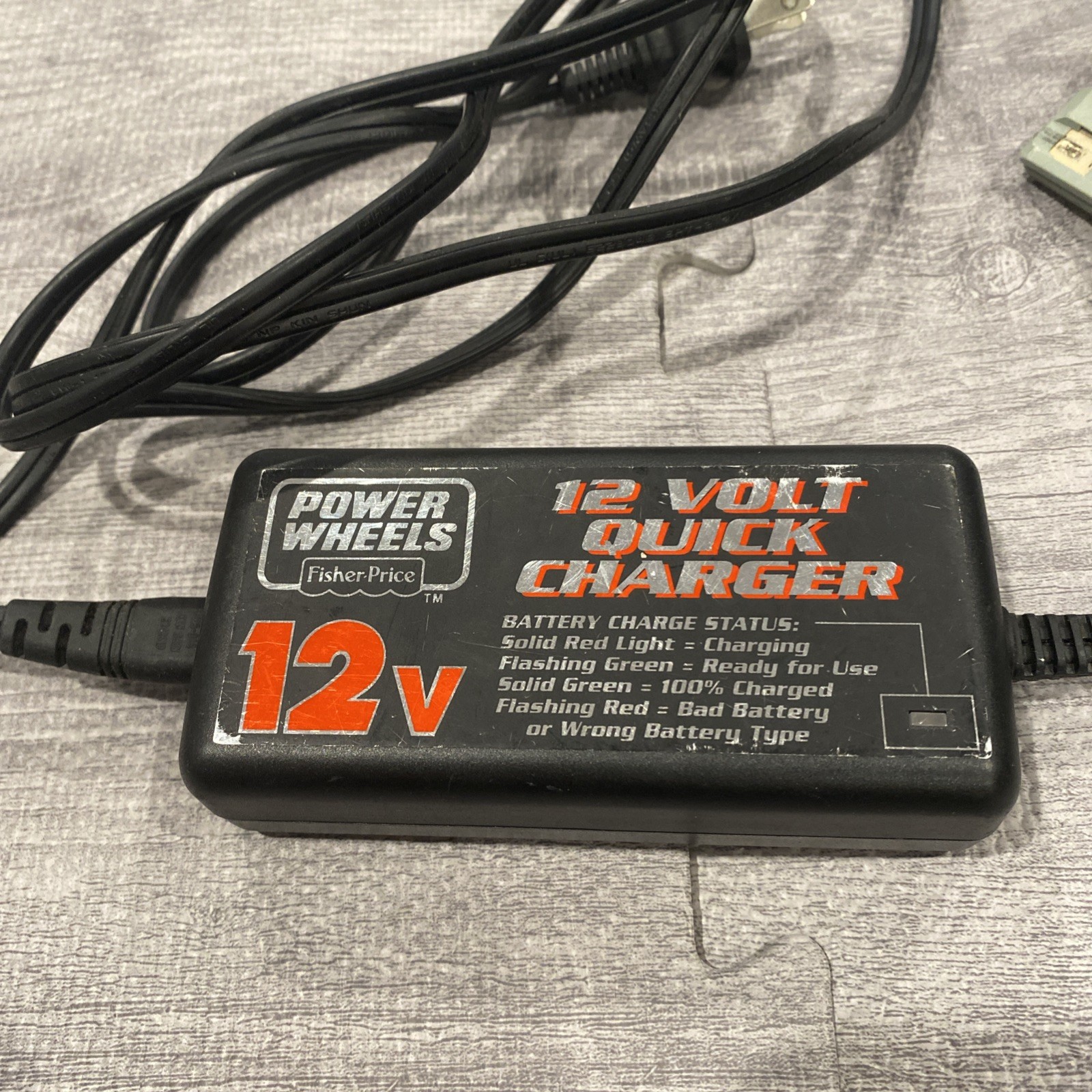 Fisher Price Power Wheels 12 Volt Battery Quick Charger Model 00801-1429 12V 2.5