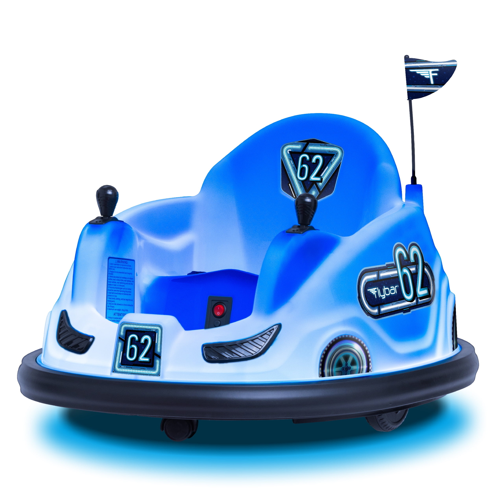 6V Blue Glow Bumper Car Battery Powered Ride on for Children Ages 1.5+