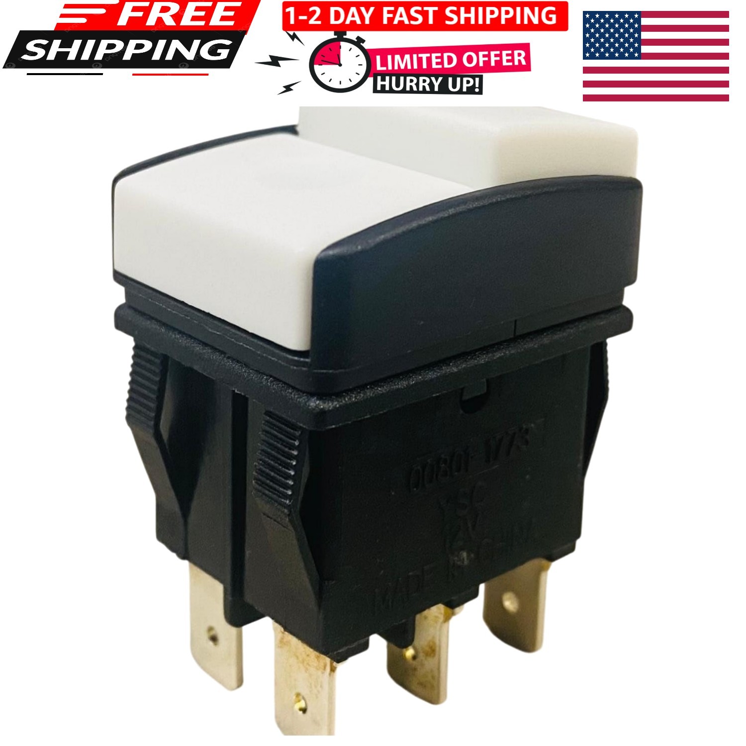 Compact 1A Forward/Reverse Push Button Switch with Screws – Versatile Control