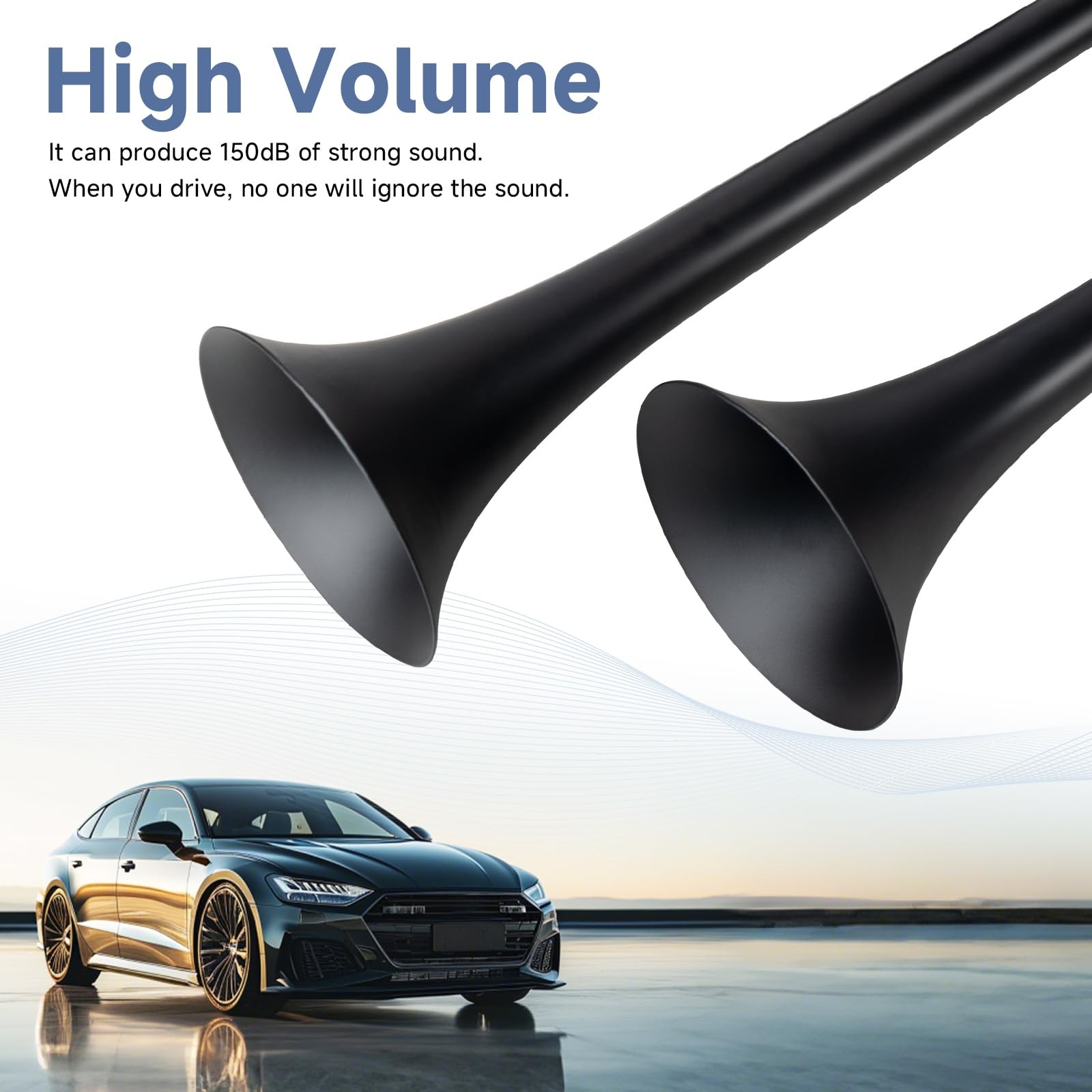Loud Train Horn for Car 12V 150db Super Loud Air Horn Dual Trumpet Truck Horn…