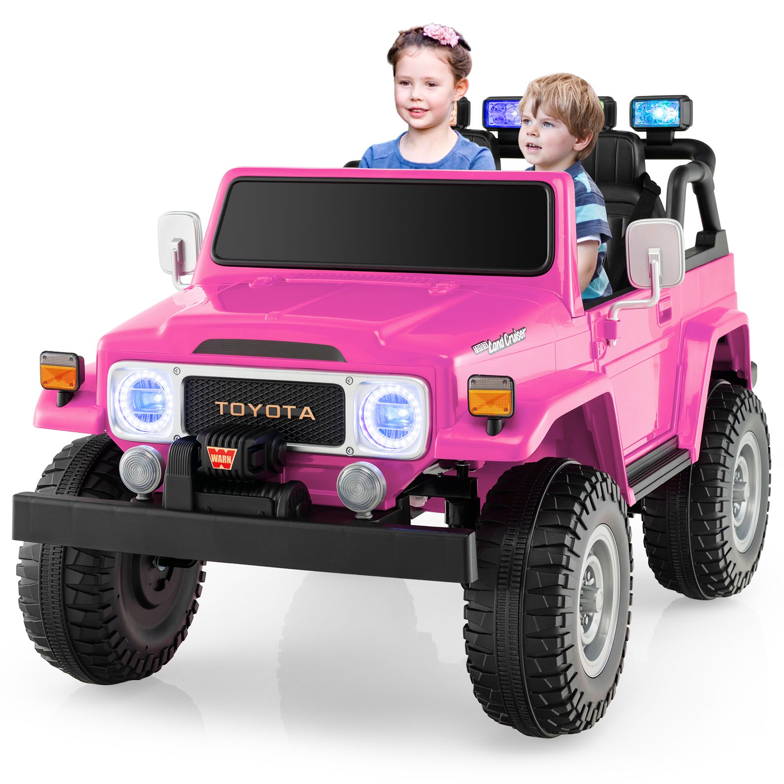 2 Seater Ride On Truck Car 12V Licensed Toyota FJ40 RC w/ Laser Light & Music