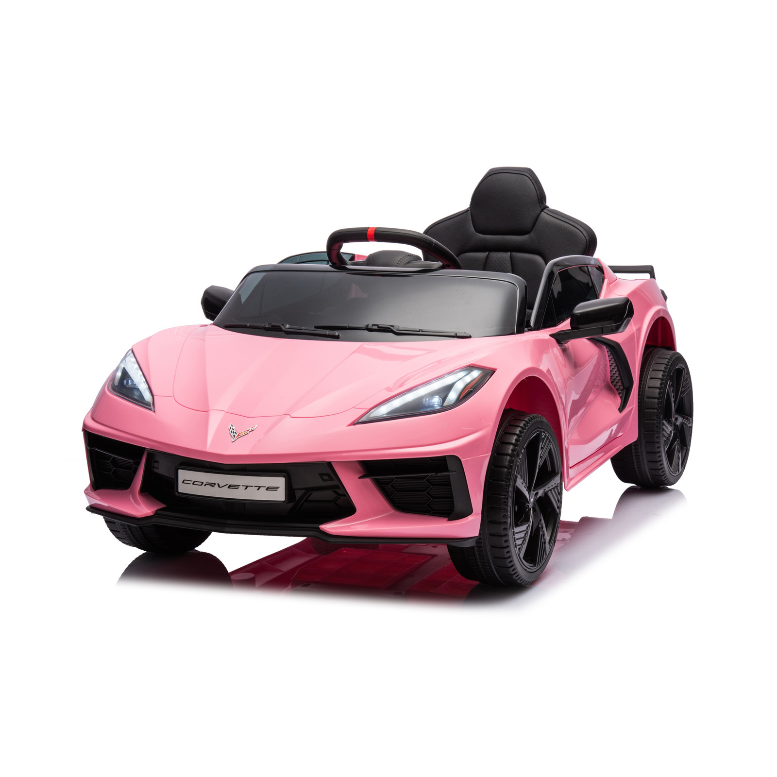 12V Chevrolet Corvette C8 Kids Ride On Car Electric Toy Luxury Sports Pink