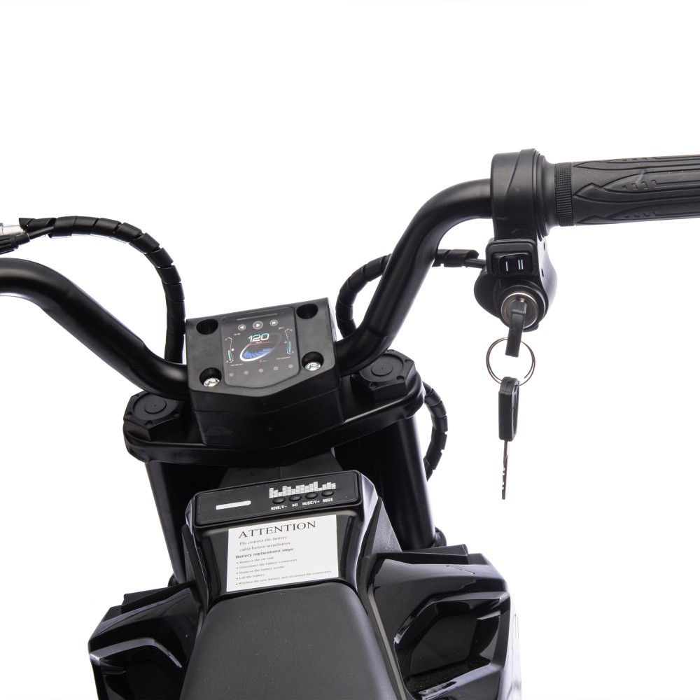 24V Kids Electric Motorcycle Toy, 200W Motor, LED Lights, Bluetooth MP3, 9.3MPH
