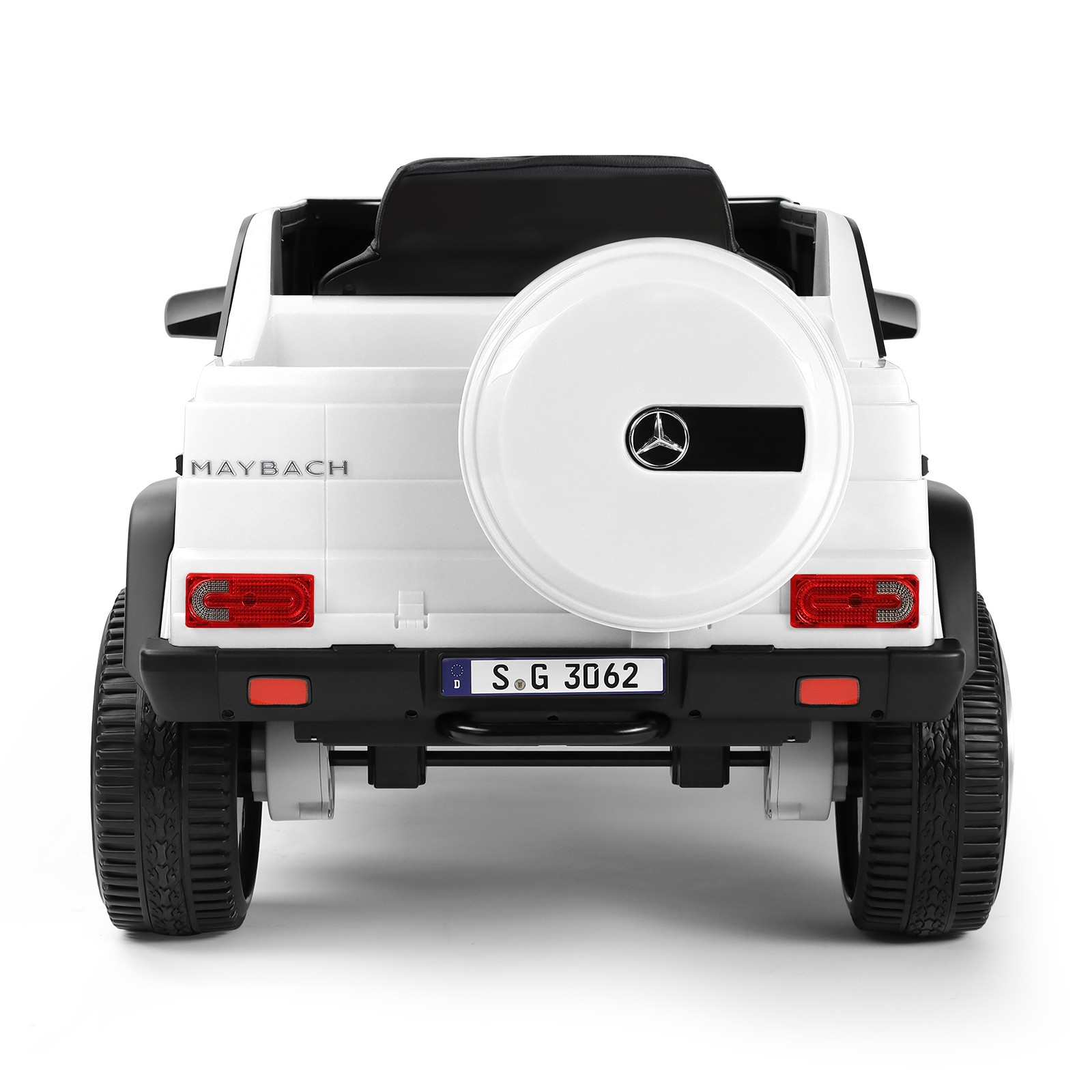 12V Battery Kids White Ride On Car Electric Mercedes-Benz Truck w/LED,MP3,Remote
