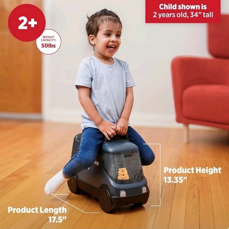 Amazon Delivery Van Ride on Toy for Kids, Blue Toddler Ride on Toy for Ages 2+