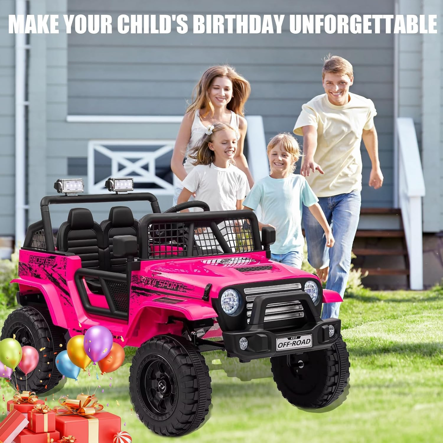 24V Ride on Jeep, Kids 2 Seater Ride on Car Truck W/4Wd Motor, Remote Control, 3