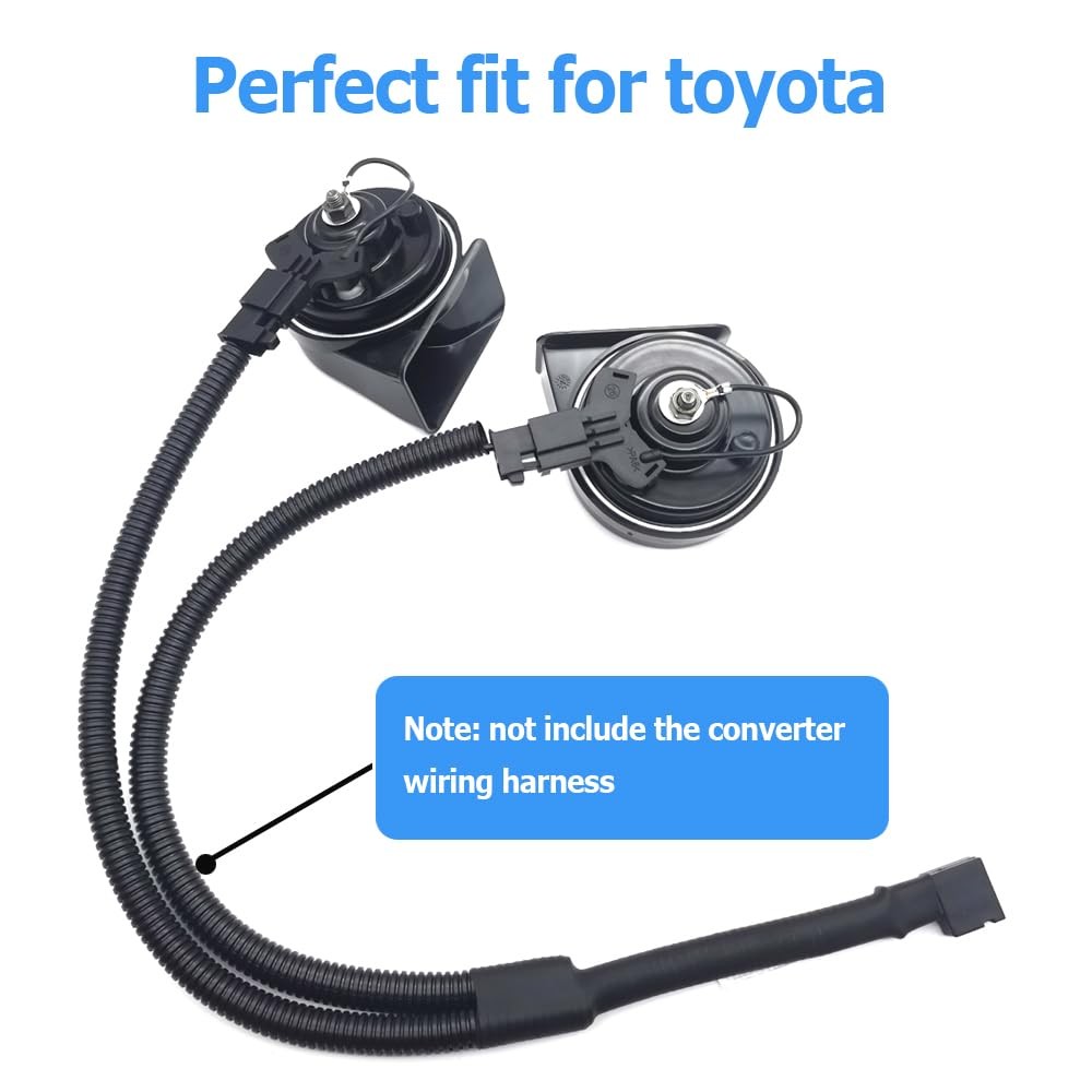 Car Horn Compatible with Toyota, 12V Waterproof Snail Loud High Low 2 Tone Au…