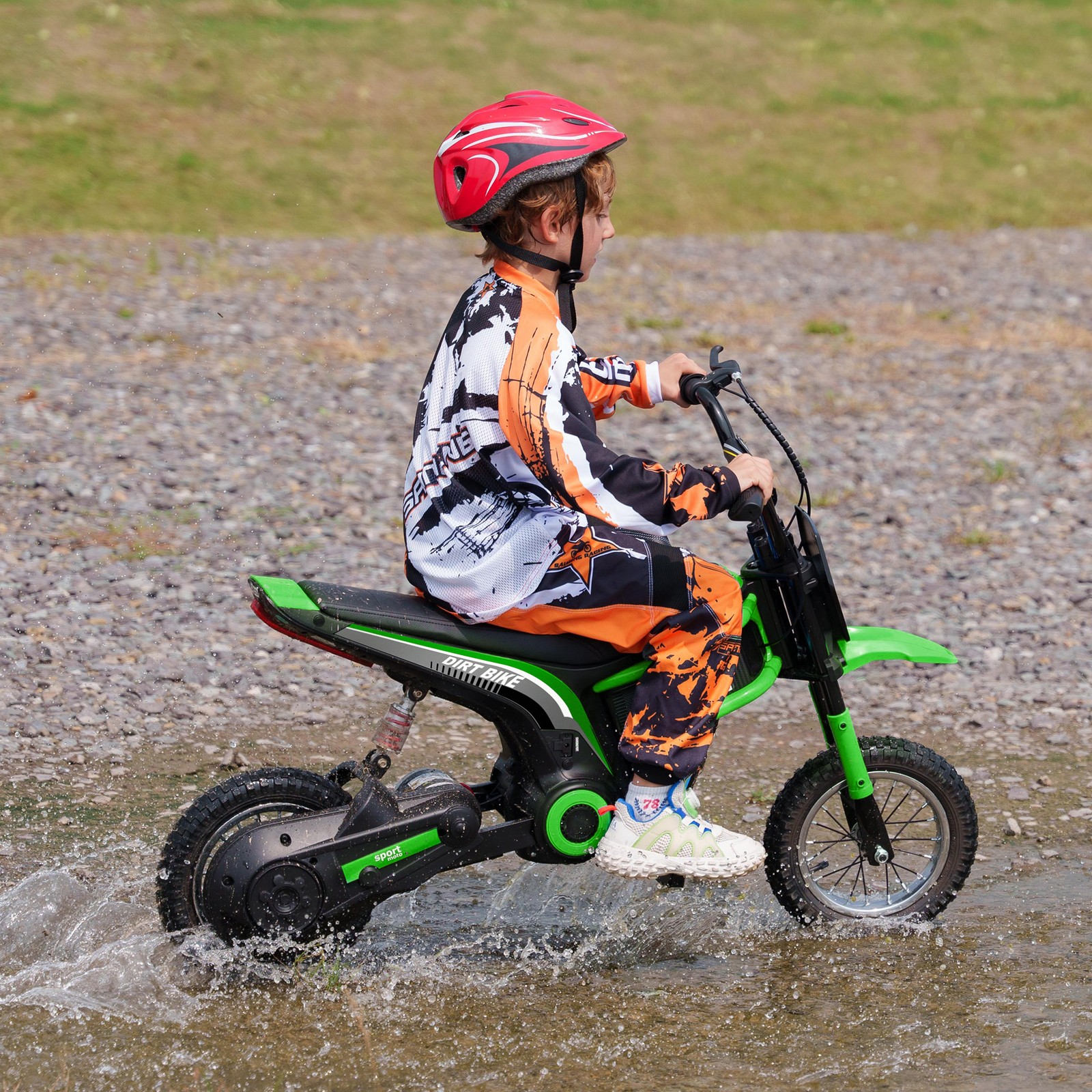 24V 350W 15 MPH Electric Dirt Bike Motorcycle w/ Twist Grip, Green
