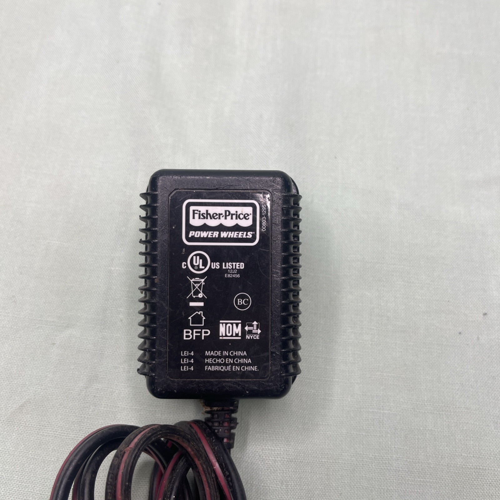 Fisher Price Power Wheels 12V Battery Charger 00801-1778 12V 1A OEM Adapter
