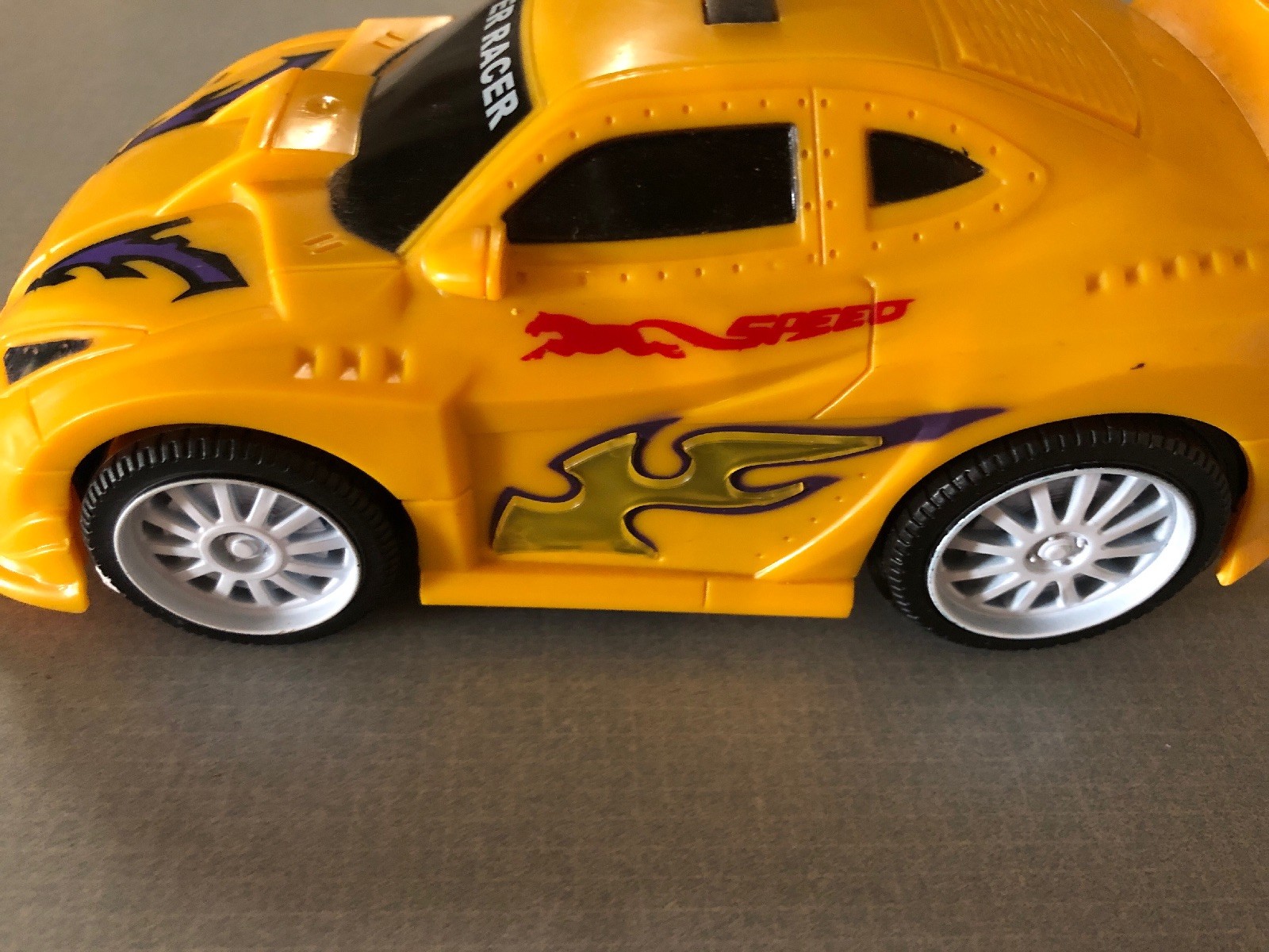 Super Racer Yellow Battery Powered Kids Toy 7”x3”x3” Fun Fun Fun!