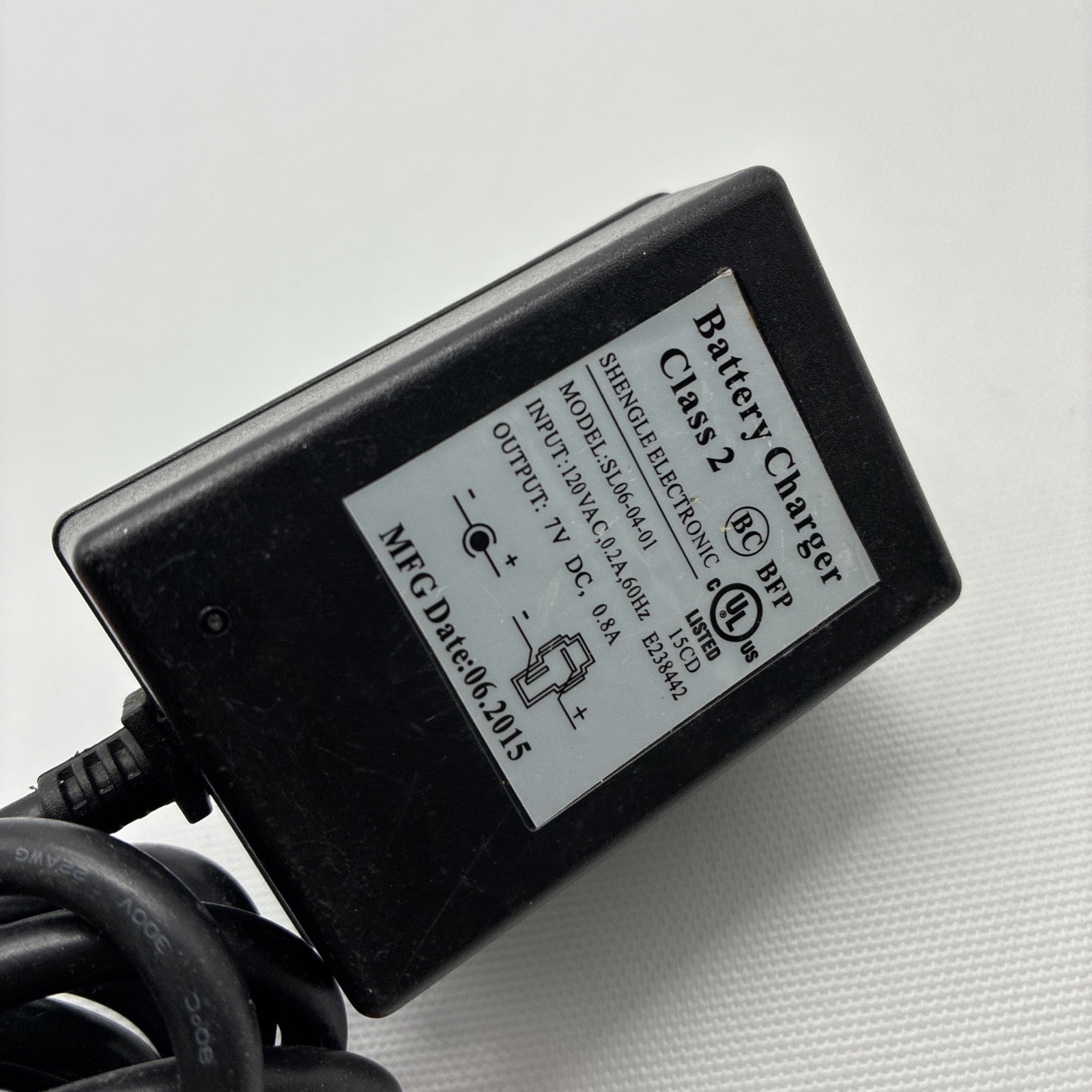 SHENGLE ELECTRONIC BATTERY CHARGER 7V KID TRAX MOTION TRENDS SL06-04-01